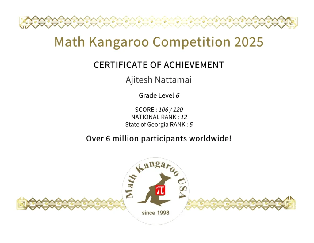 MathKangaroo Grade Level 6 2025